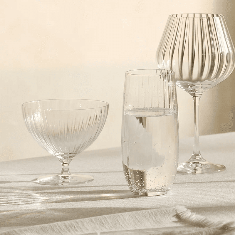 Skye Optic Set of 4 Dessert Bowls, Clear