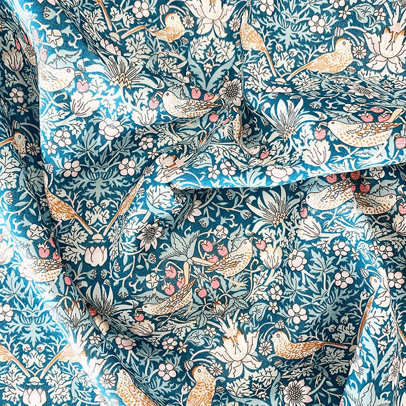 Strawberry Thief Duvet Set, Double, Green