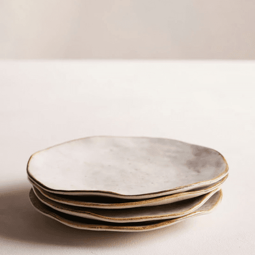 Image showing the Emden Set of 4 Side Plates, D15cm, Cream product.