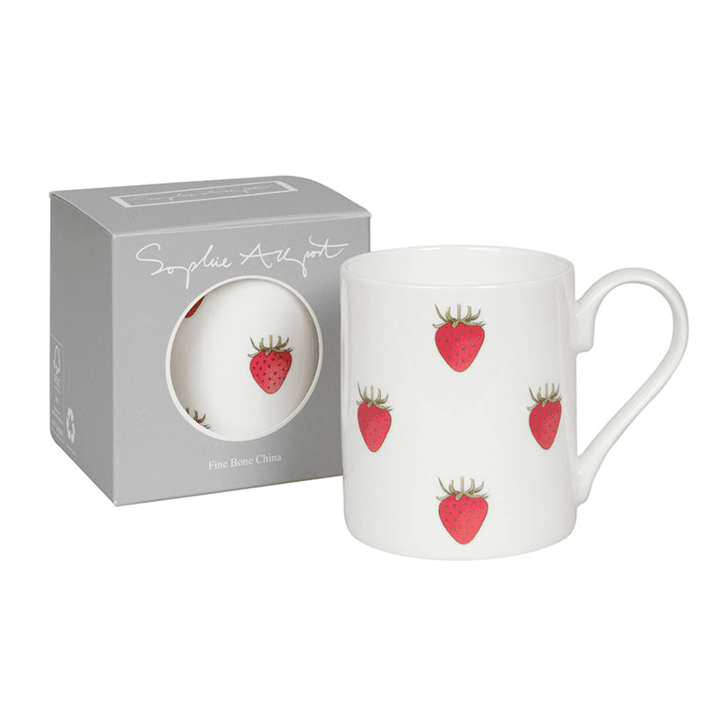 Strawberries Large Mug, 425ml, White, Red, Green