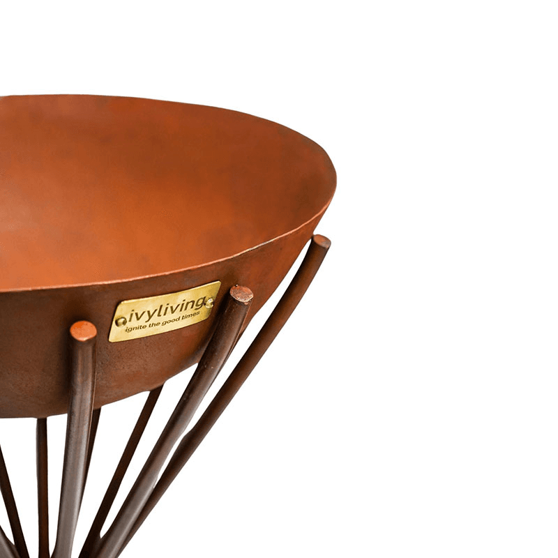 Dakota Tall Metal  Fire Pit, H65cm, Rust