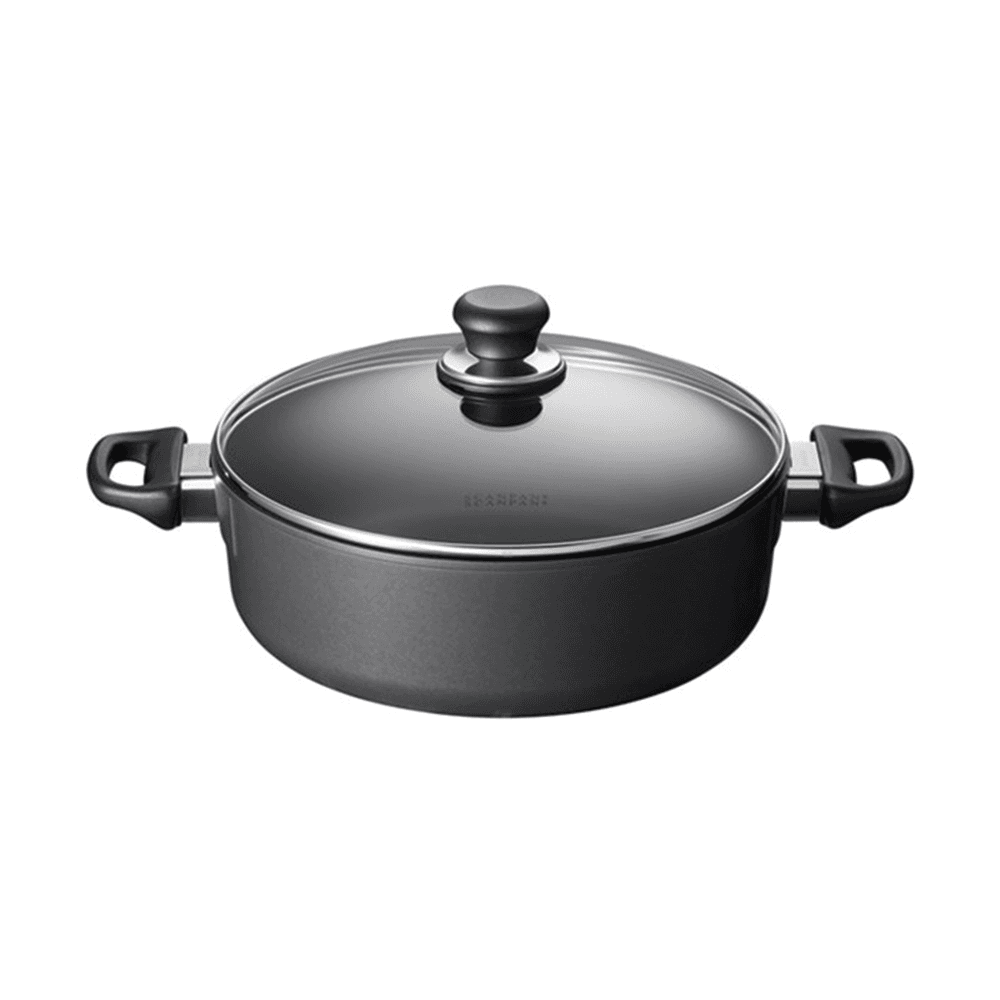 Classic induction Low sauce pot with lid, 26cm - 4.8 Litre, black