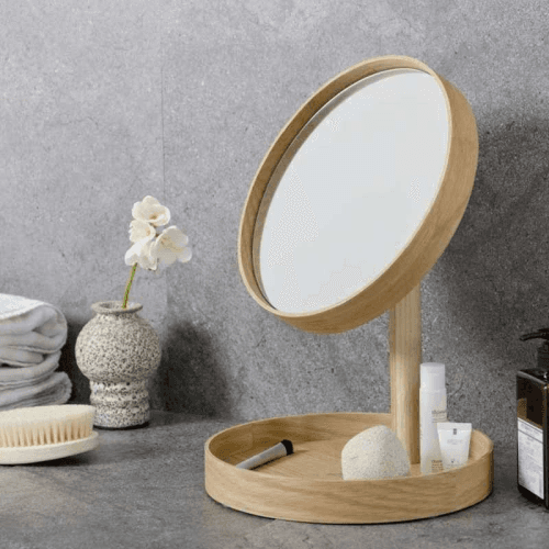 Image showing the Look Magnify Mirror, H37 x D25cm, Oak product.