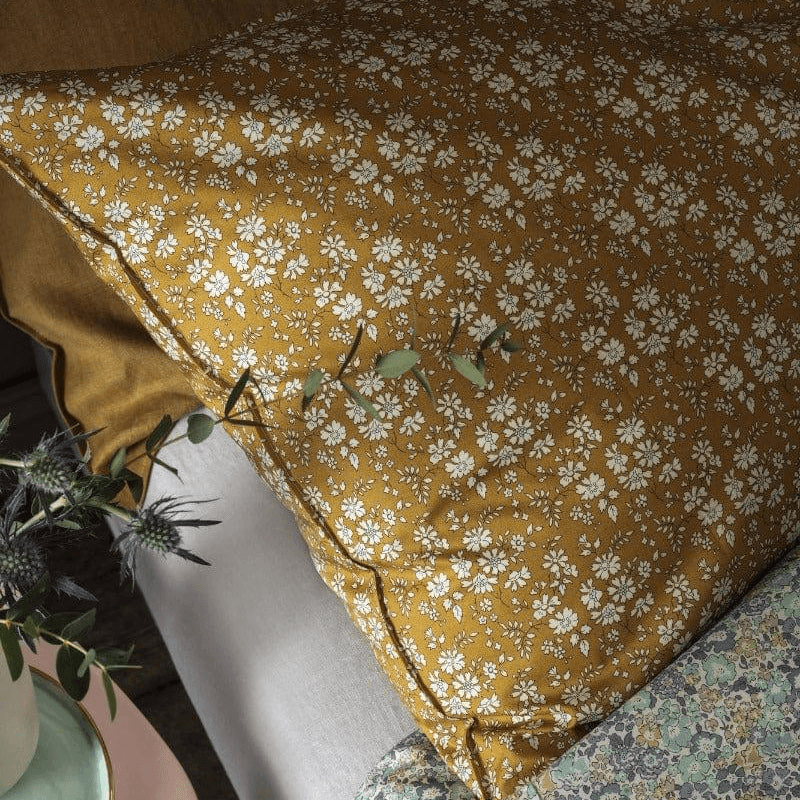 Capel Pair of Pillowcases, Single, Mustard