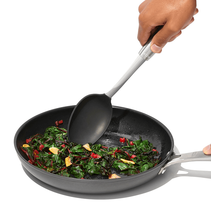 Silicone Cooking Spoon, Stainless Steel