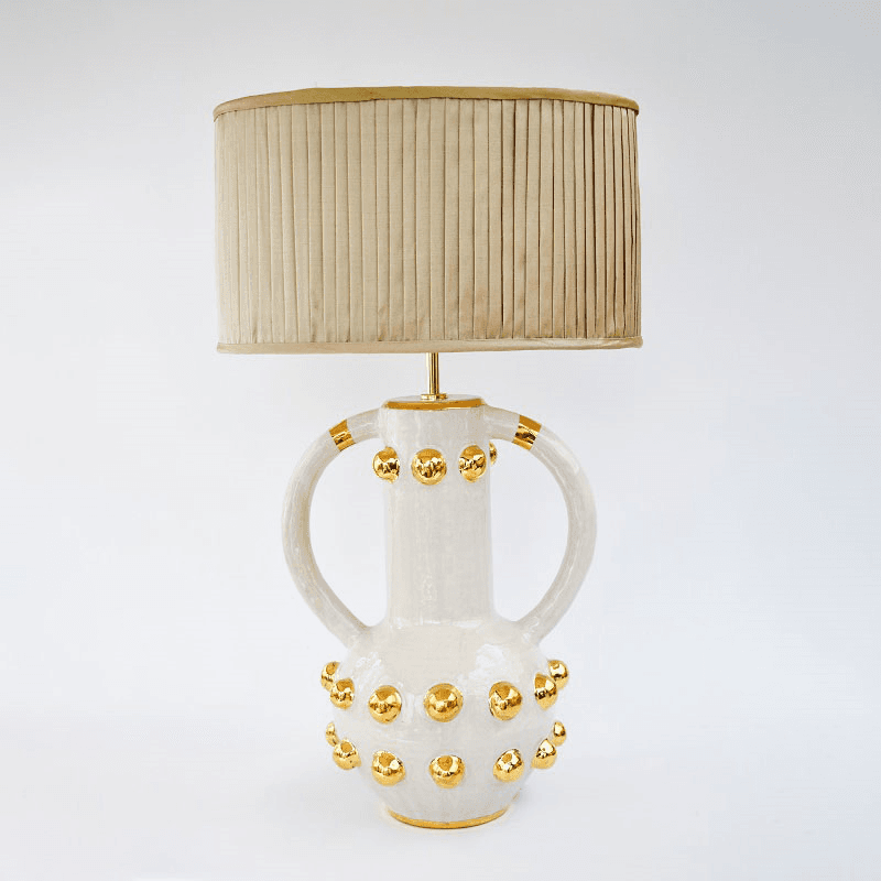 Carnival Collection Zebedee Hand Thrown Ceramic Table Lamp Base Only, Gold