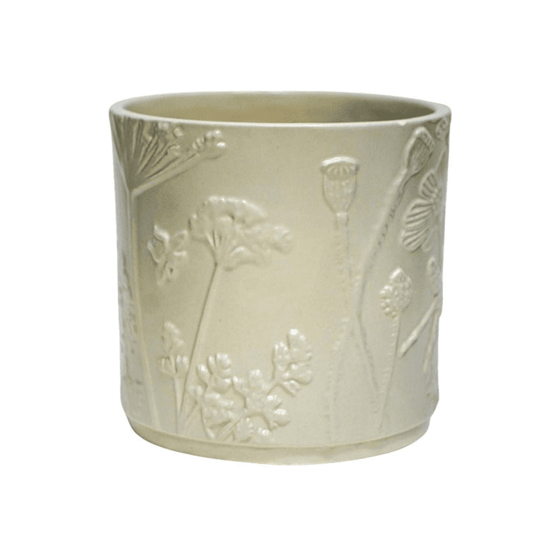 Kew Botanical Retreat Stoneware Meadow Planter, D24cm, Cream