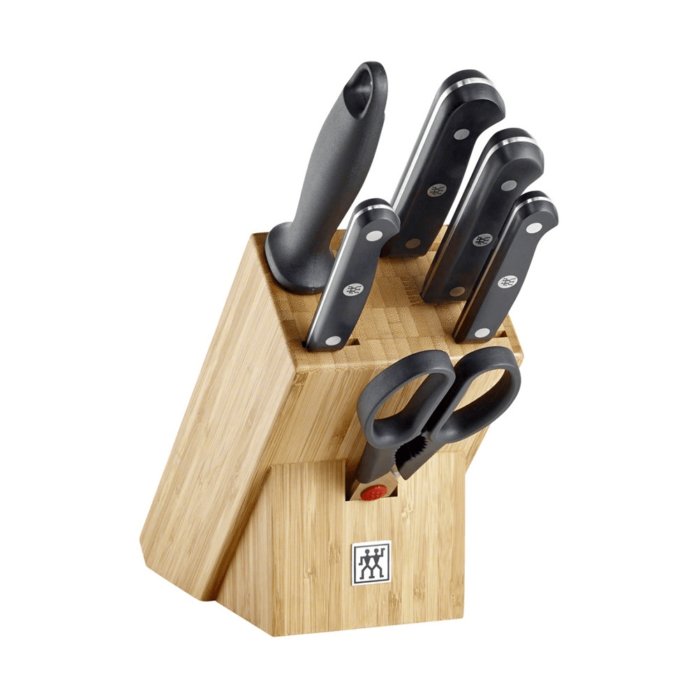 Gourmet 7 piece knife block, Bamboo