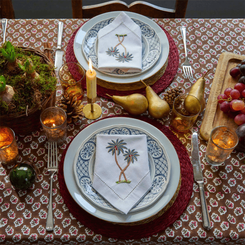 Image showing the Palm Set of 4 Napkins, 45 x 45cm, White product.