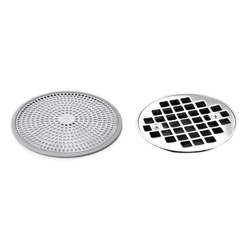 Stainless steel shower stall drain protector, Silver