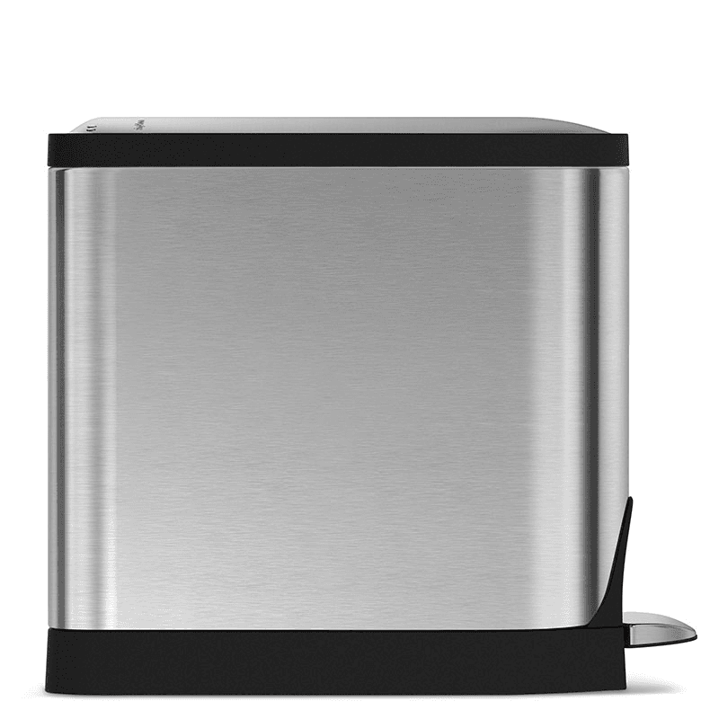 Butterfly Pedal Bin, 10L, Brushed Stainless Steel