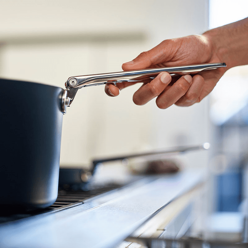 Space Folding Saucepan & Lid, 23cm, Midnight Blue