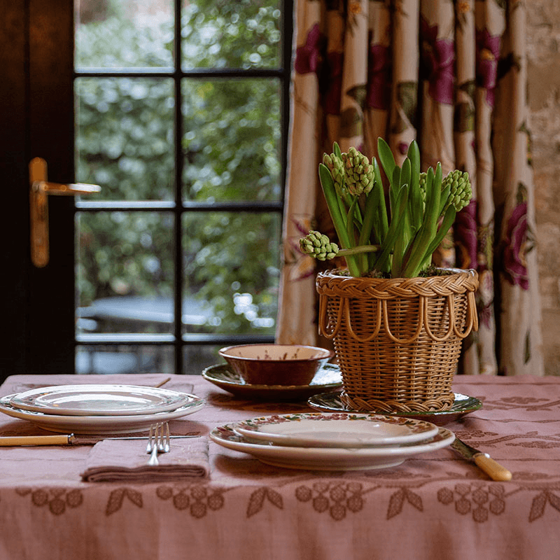 Vine Serving Platter, W42.5 x L30cm, Green and Pink