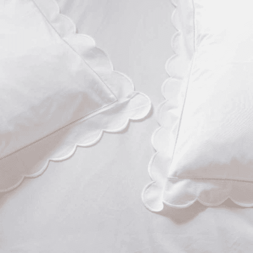 Image showing the Scallop Super King Duvet Cover, White product.
