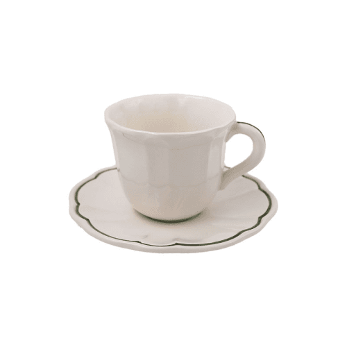 Image showing the Romilly Set of 2 Teacups & Saucers, 260ml, Green product.