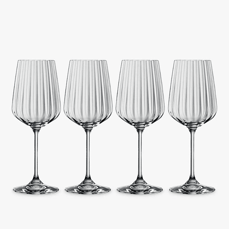 LifeStyle Set of 4 White Wine Glasses, 440ml, Clear