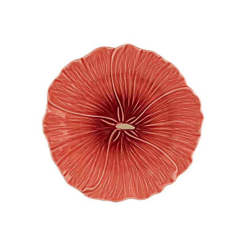 Maria Flor Hollyhock Plate, D22cm, Red