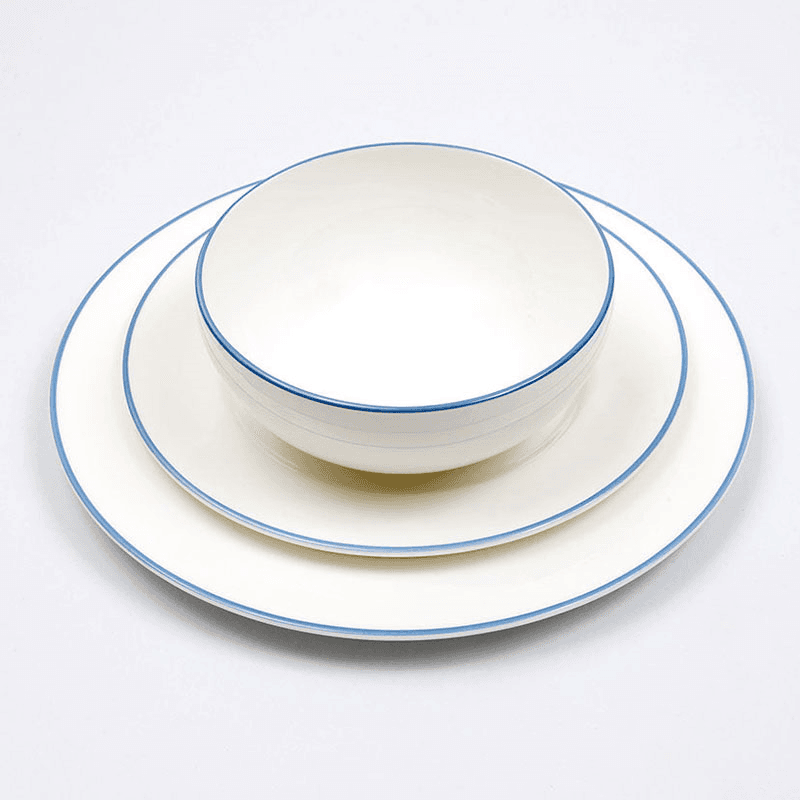 Breakfast Bowl, D15cm, Cornflower Blue Rim