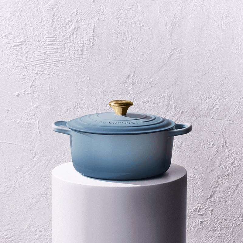Signature Cast Iron Round Casserole, 28cm, Chambray