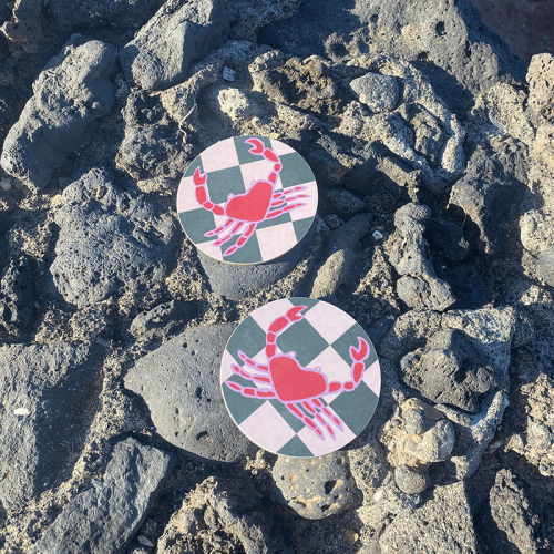 Image showing the Crab Set of 4 Coasters, D10cm, Multi product.