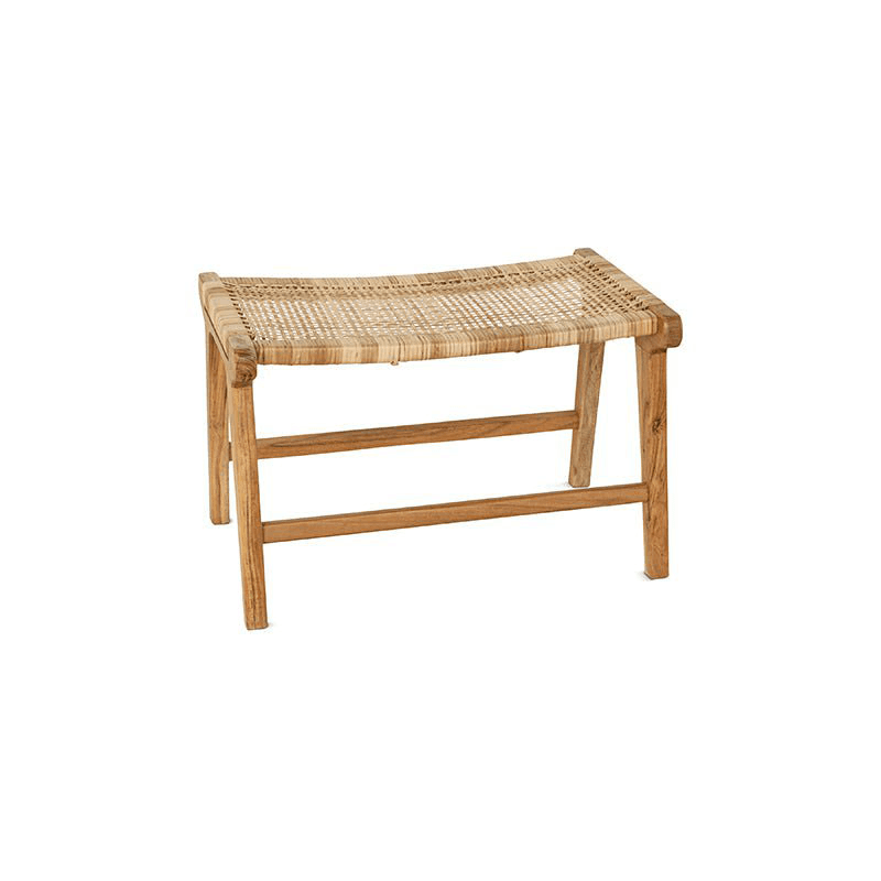 Madrisana Acacia & Rattan  Footstool, Natural