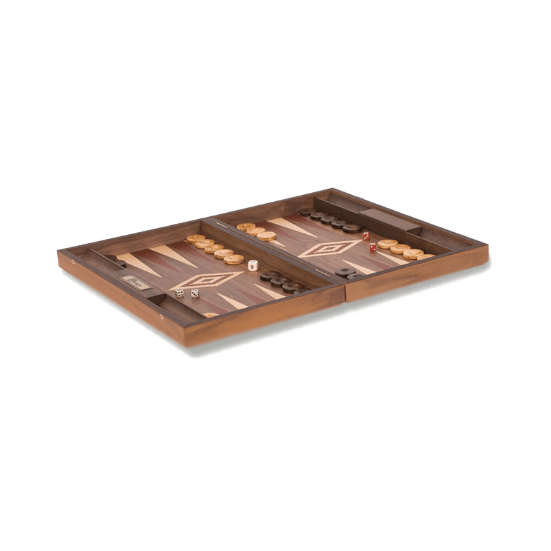 Uber Walnut Backgammon Set, Red