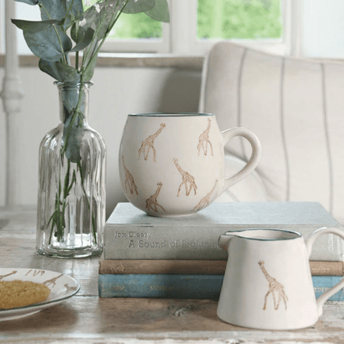 Image showing the Giraffe Stoneware Mug, 500ml, Cream product.