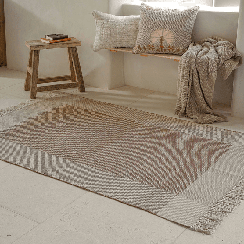 Andro Cotton & Jute Rug, 120 x 180cm, Natural