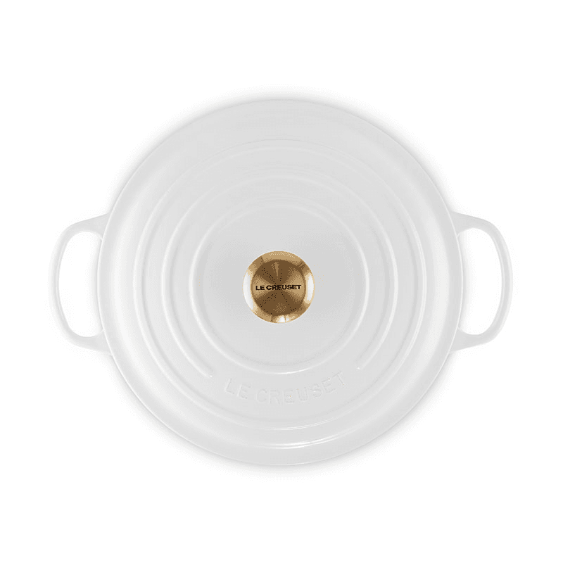 Cast Iron Round Casserole, 28cm, White