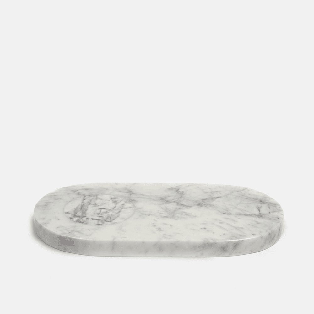 Astell Large marble serving board, H19 x W35cm, White