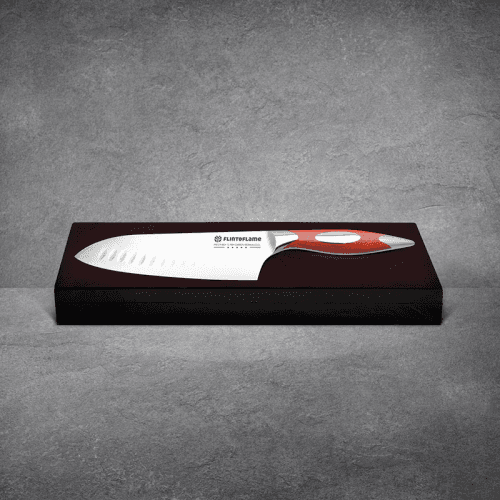 Image showing the Japanese style chef knife 6" Santoku in Wooden Box product.