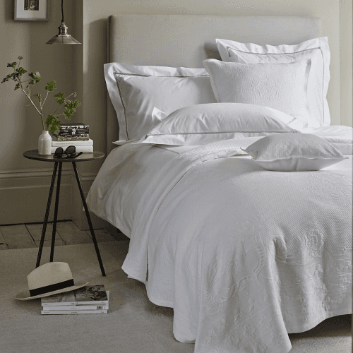 Image showing the Vintage Etienne - Cotton Double bedspread, 240 x 250cm, White product.