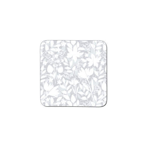 Image showing the Floral Set of 6 Coasters, D10.5cm, Grey product.
