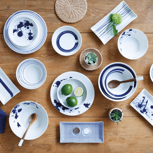 Image showing the Pacific - Lines Dessert plate, 23cm, Blue product.