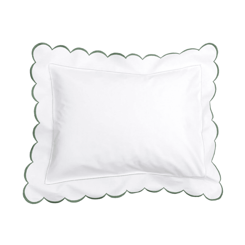 Scallop Baby Boudoir Pillow, Green