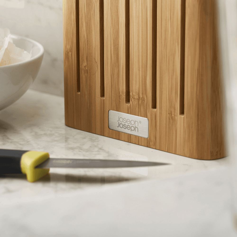 Elevate 5 piece knife set with bamboo block, H6 x W35.5 x D15cm, Opal