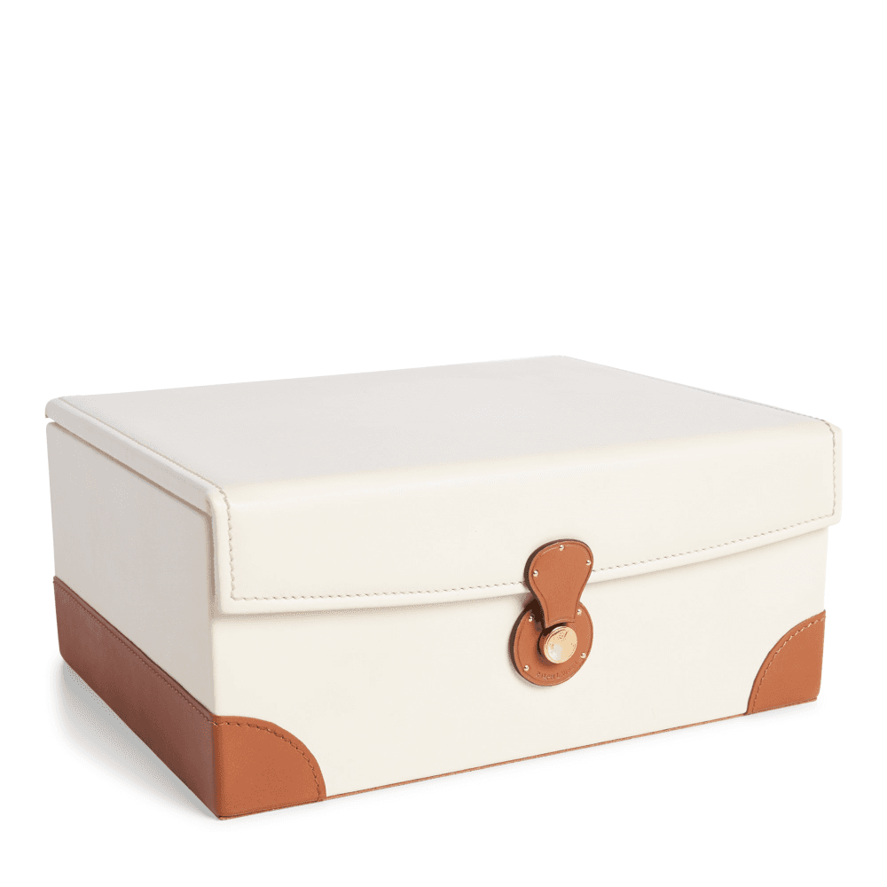 Ryan Box, 27 x 21 x 11cm, Cream/Saddle