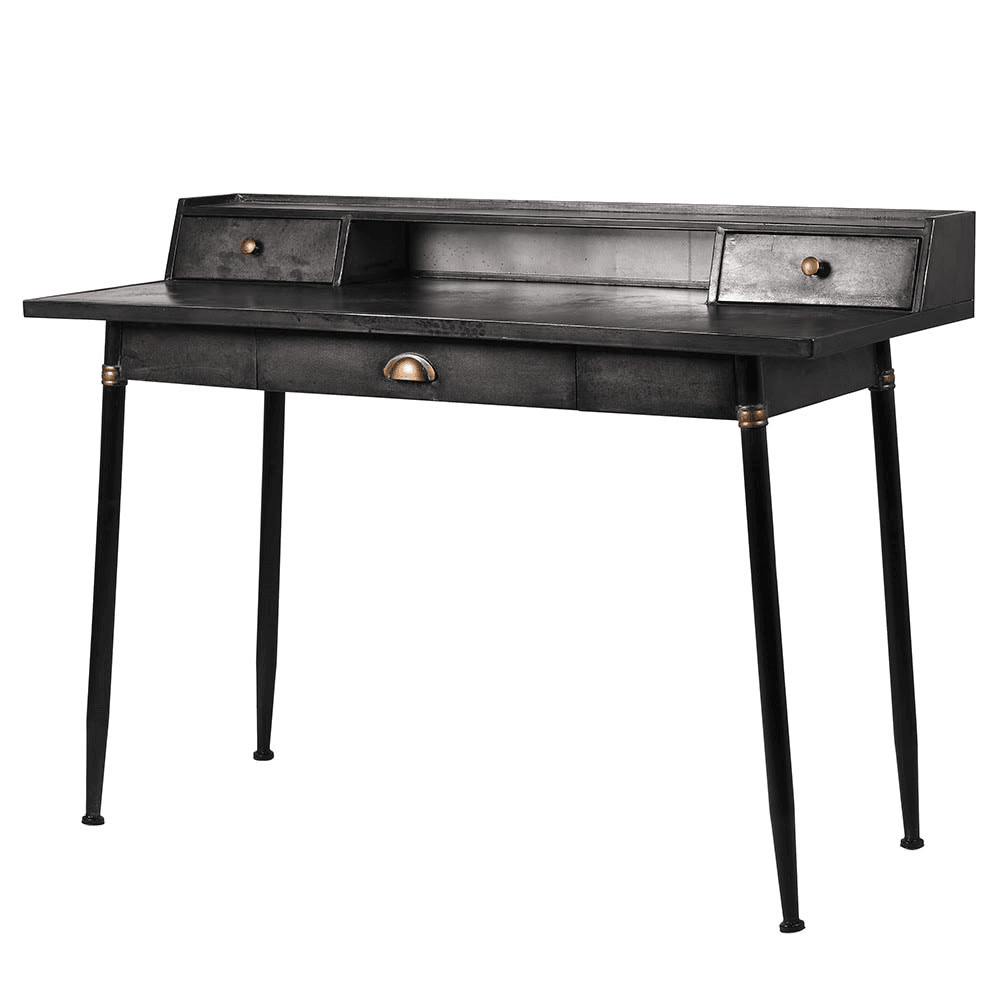 2 drawer desk, H87.5 x W120 x D51cm, Black