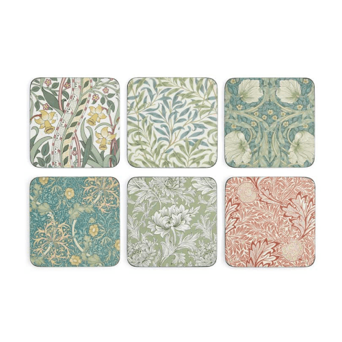 Image showing the Morris & Co Set of 6 Coasters, D10.5cm, Multi product.