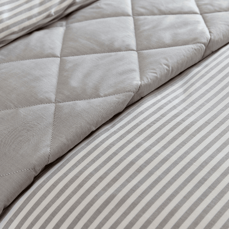 Lerwick Stripe Duvet Set, King, Silver