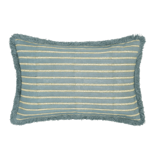 Image showing the Edo Cushion, 60 x 40cm, Blue & Sage Green product.
