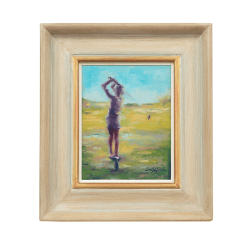 Image showing the What A Swing Framed Oil Painting on Canvas Board, 43 x 38cm, Multi product.