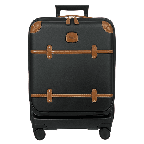 Image showing the Bellagio Carry-On Suitcase with Front Pocket, H55 x L38 x W23/27cm, Black product.