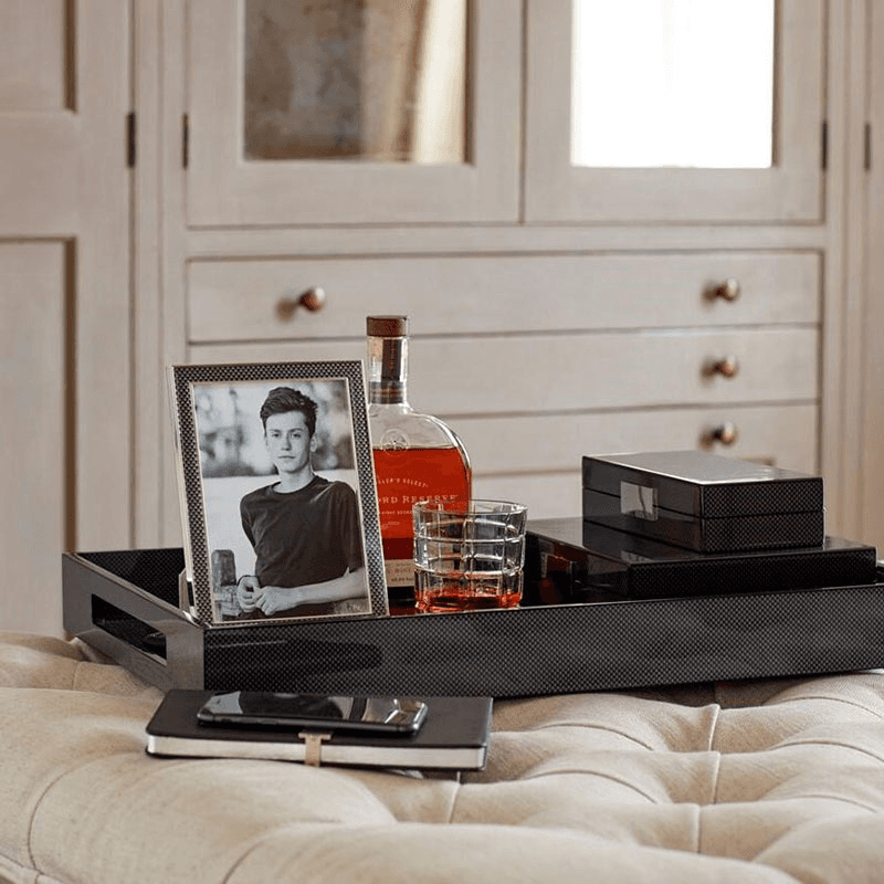 Laquer Ottoman Tray 55 x 40cm, Carbon