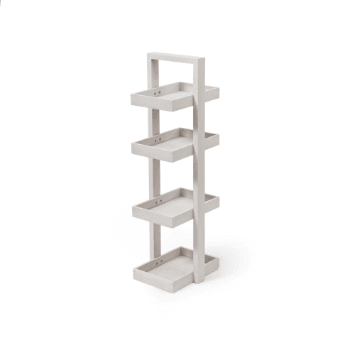 Image showing the Quattro 4 tier caddy, H83 x W22 x D26cm, Oyster White product.