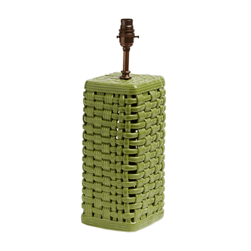 Image showing the Woven Ceramic Lamp Base, Green product.