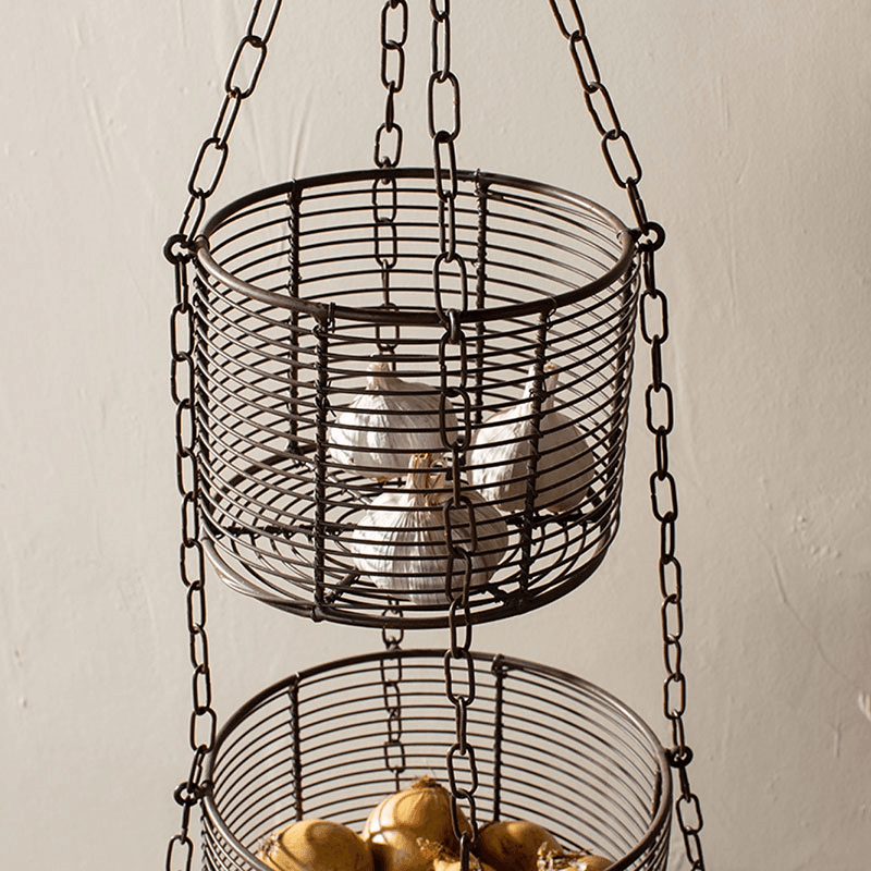 Inkollu Hanging Basket Set, D30cm, Aged Brass