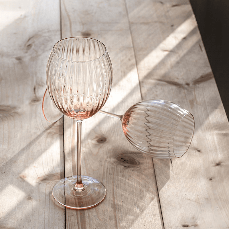 Lyon Set of 2 White Wine Glasses, 380ml, Rosa