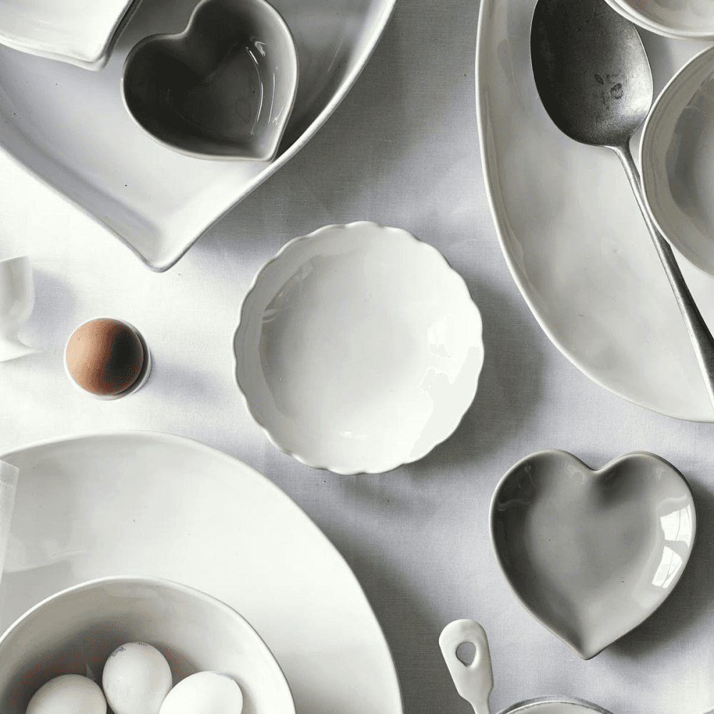Portobello Scalloped Bowls, Set of 2, White