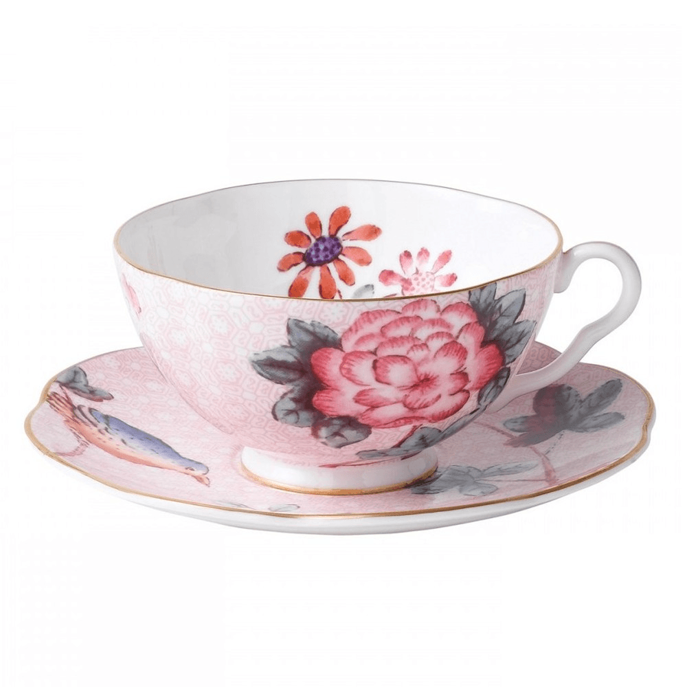 Harlequin Collection - Cuckoo Tea Story Teacup and saucer, 18cl, pink